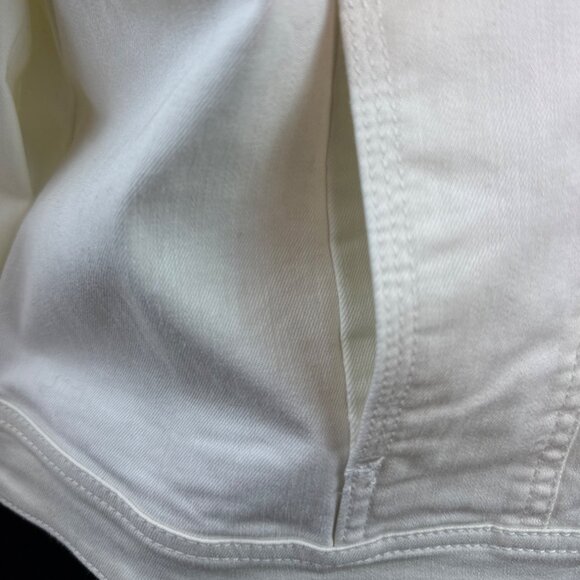 ISAAC MIRAHI LIVE White Denim Button-Up Jacket With Gold-Tone Hardware Sz 14 - Picture 6 of 9